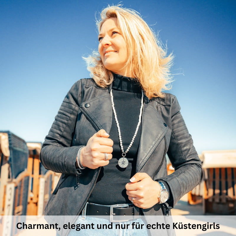 Armband Weisse Düne (Multistrang) Edelstahl, Tau & White-Turquoise