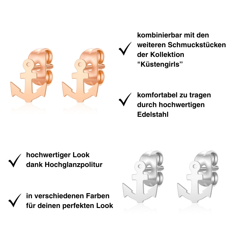 Ohrstecker Anker aus Edelstahl
