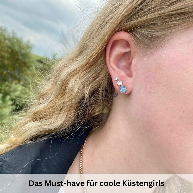 Ohrstecker Bling Bling (blau) aus Edelstahl