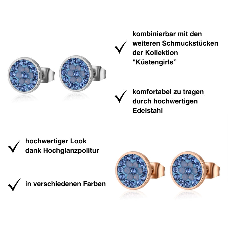 Ohrstecker Bling Bling (blau) aus Edelstahl