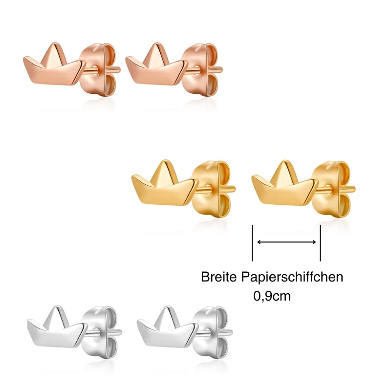 Ohrstecker Papierschiffchen aus Edelstahl