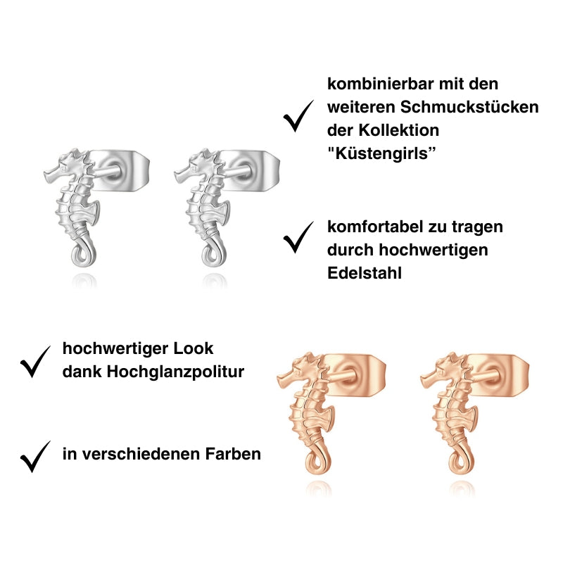 Ohrstecker Seepferdchen aus Edelstahl