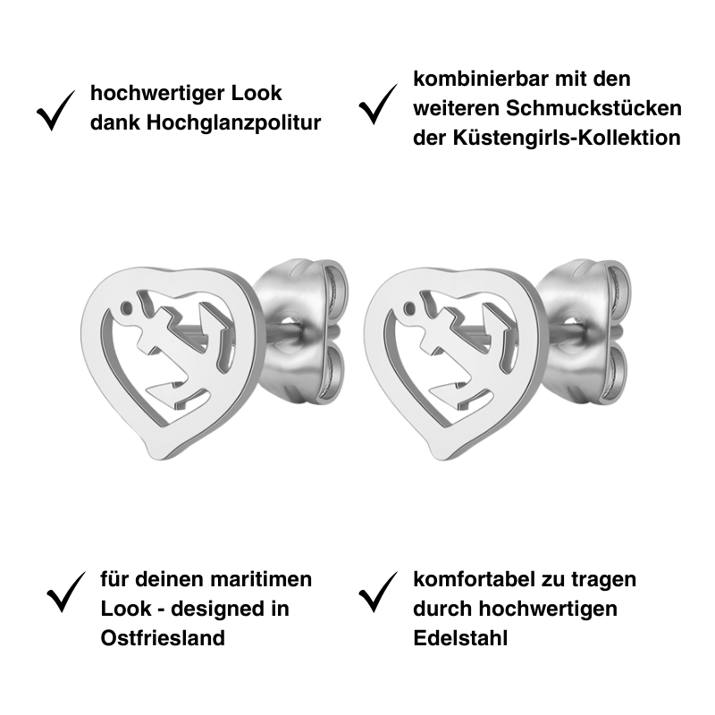 Ohrstecker Ankerliebe aus Edelstahl