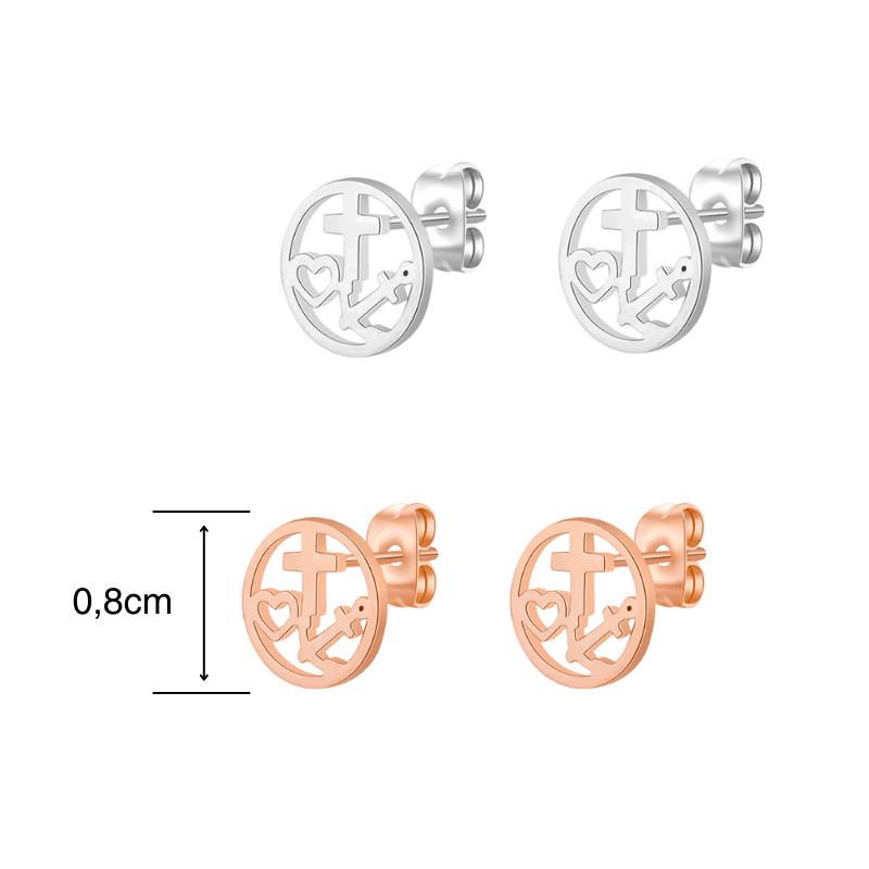 Ohrstecker Glaube Liebe Hoffnung aus Edelstahl