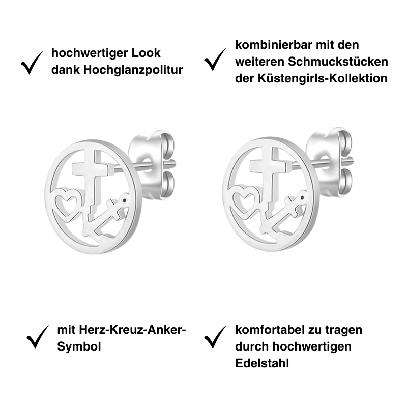 Ohrstecker Glaube Liebe Hoffnung aus Edelstahl