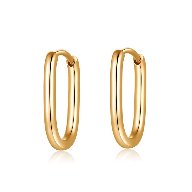 Ovale Creolen für Charm Anhänger (klein | 17 mm) aus Edelstahl (Paar)