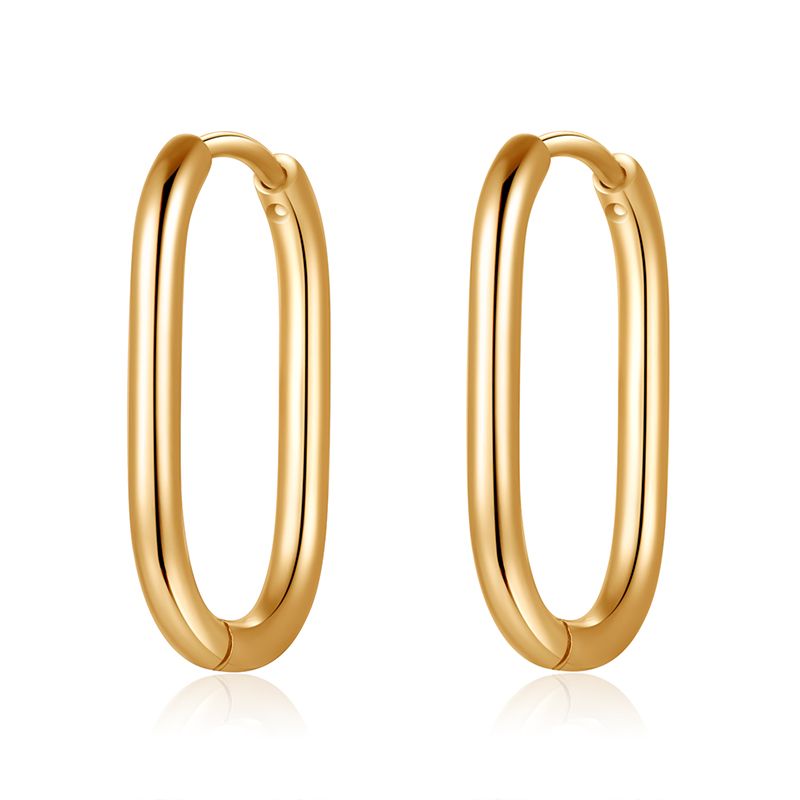 Ovale Creolen für Charm Anhänger (groß | 20 mm) aus Edelstahl (Paar)