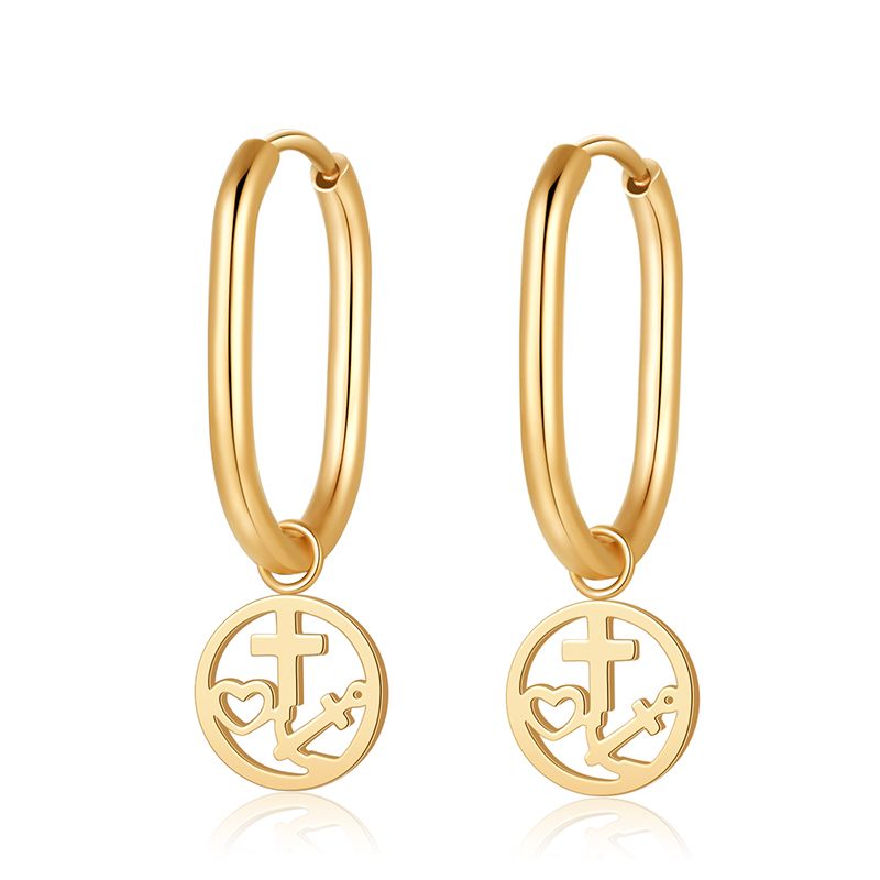 Ovale Creolen für Charm Anhänger (groß | 20 mm) aus Edelstahl (Paar)