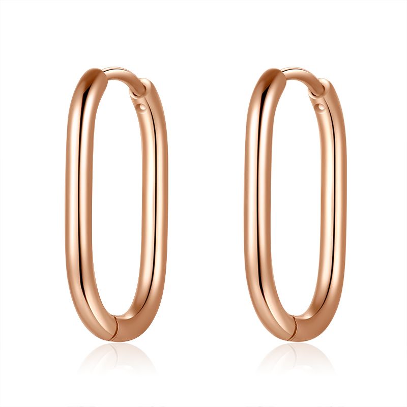 Ovale Creolen für Charm Anhänger (groß | 20 mm) aus Edelstahl (Paar)