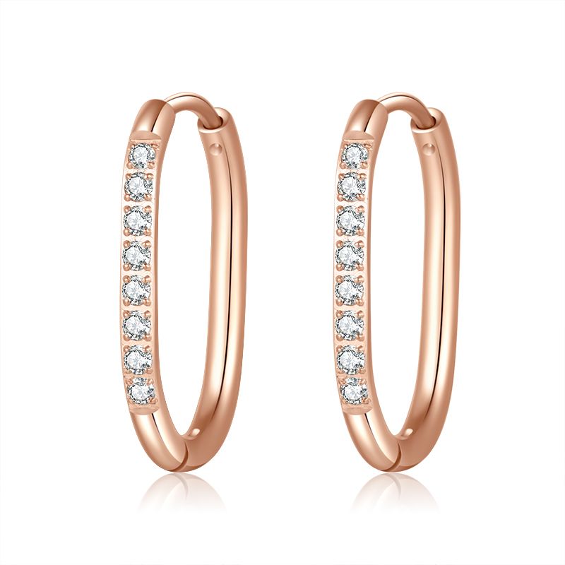 Ovale Creolen mit Steinen für Charm Anhänger (groß | 20 mm) aus Edelstahl (Paar)