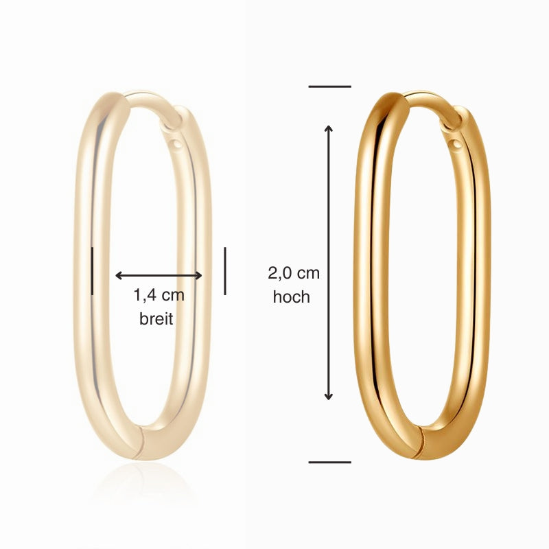 Ovale Creolen für Charm Anhänger (groß | 20 mm) aus Edelstahl (Paar)