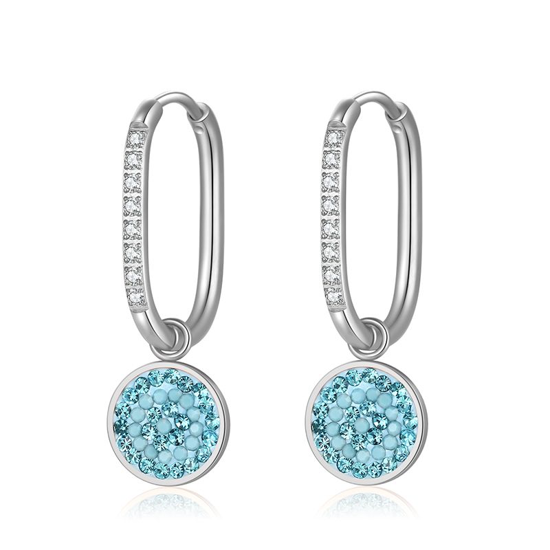 Ovale Creolen mit Steinen für Charm Anhänger (groß | 20 mm) aus Edelstahl (Paar)