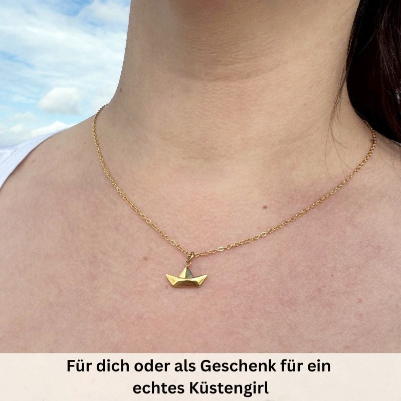 Schmuck-Set "Papierschiffchen" Armband & Kette aus Edelstahl