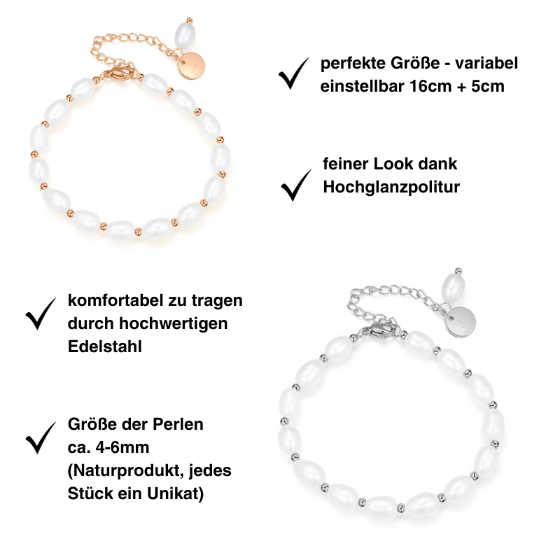 Perlenarmband mit Edelstahl