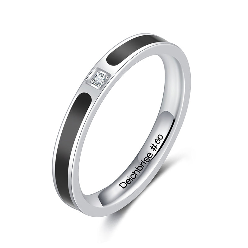 Ring aus Edelstahl mit Stein (Stapelring)