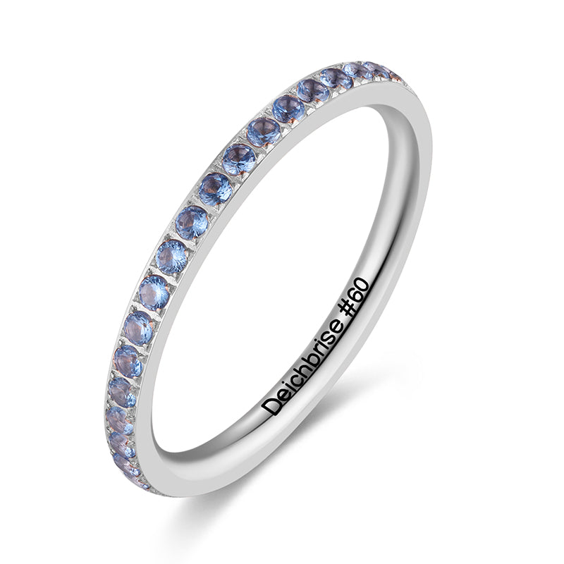 Ring Bling Bling (blau) aus Edelstahl (Stapelring)