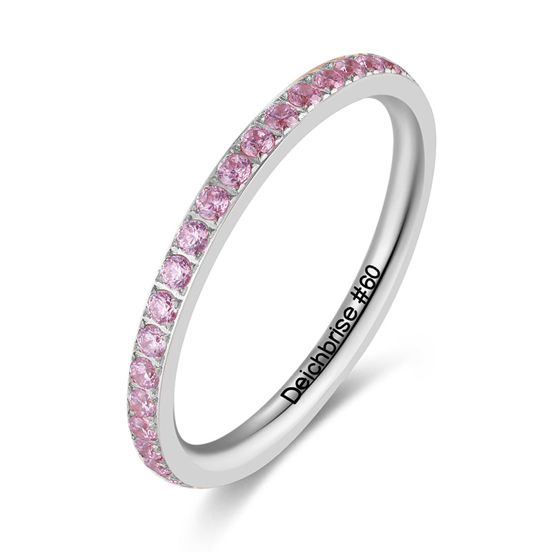 Ring Bling Bling (rosa) aus Edelstahl (Stapelring)