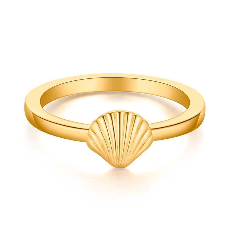 Muschel Ring aus Edelstahl (Stapelring)