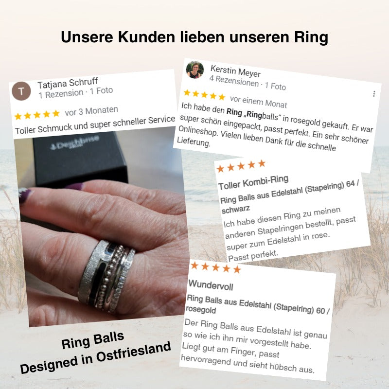 Ring Balls aus Edelstahl (Stapelring)