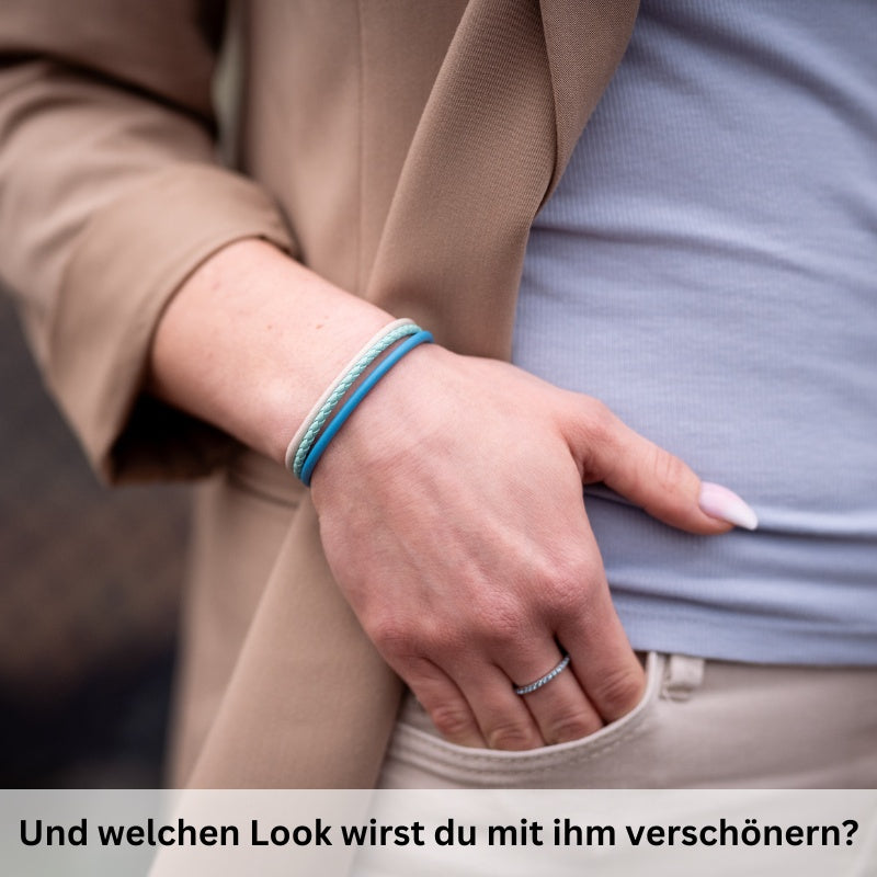 Ring Bling Bling (blau) aus Edelstahl (Stapelring)
