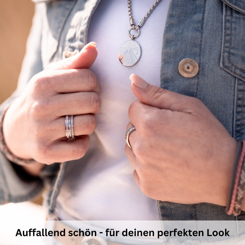 Ring Bling Bling (rosa) aus Edelstahl (Stapelring)