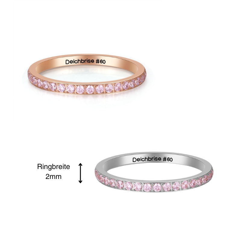 Ring Bling Bling (rosa) aus Edelstahl (Stapelring)