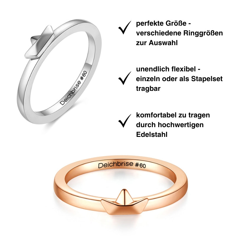 Ring Papierschiffchen aus Edelstahl (Stapelring)