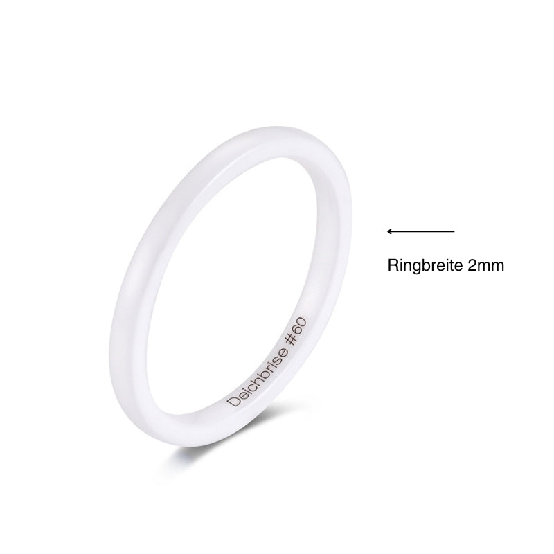 Ring Weiss aus Keramik (Stapelring)