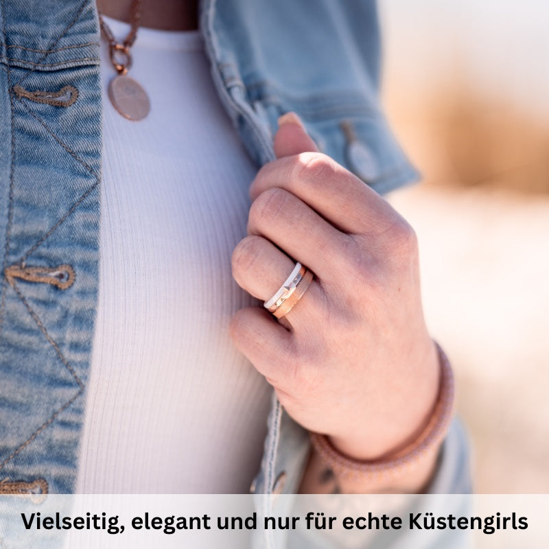 Ring Weiss aus Keramik (Stapelring)