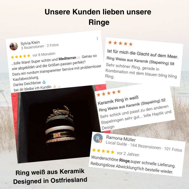 Ring Weiss aus Keramik (Stapelring)