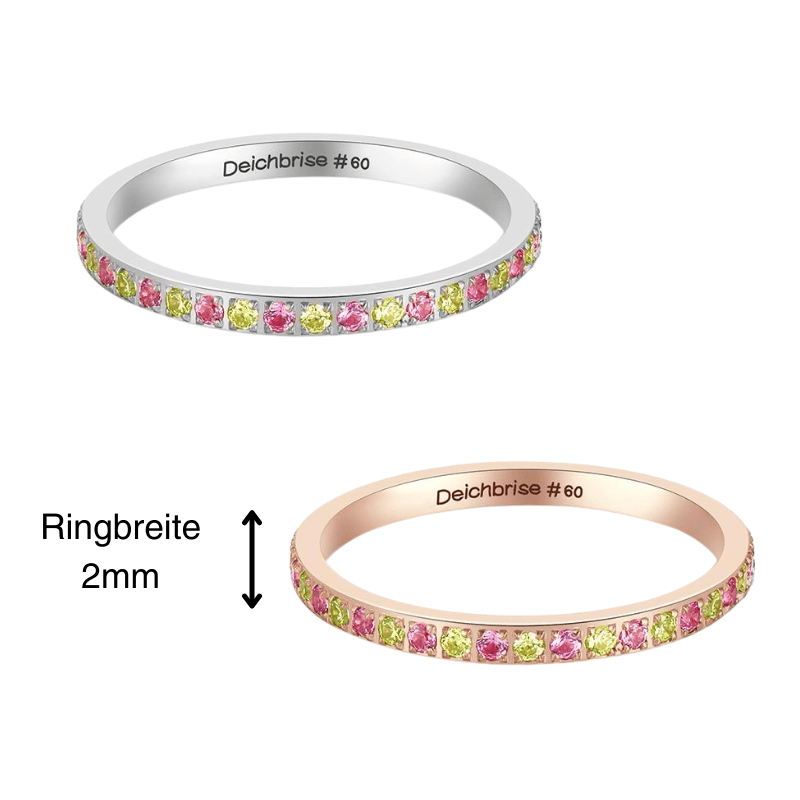 Ring Bling Bling (neongelb-pink) aus Edelstahl (Stapelring)