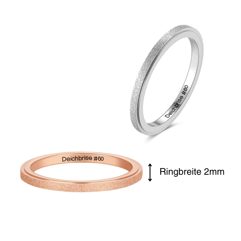 Ring sandgestrahlt 2mm aus Edelstahl (Stapelring)