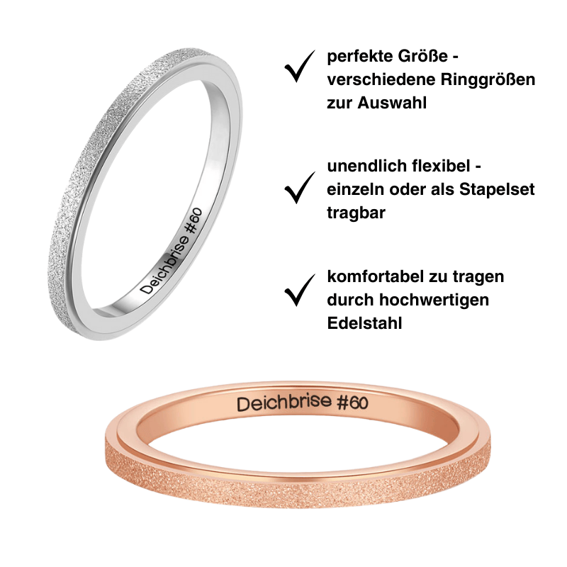 Ring sandgestrahlt 2mm aus Edelstahl (Stapelring)
