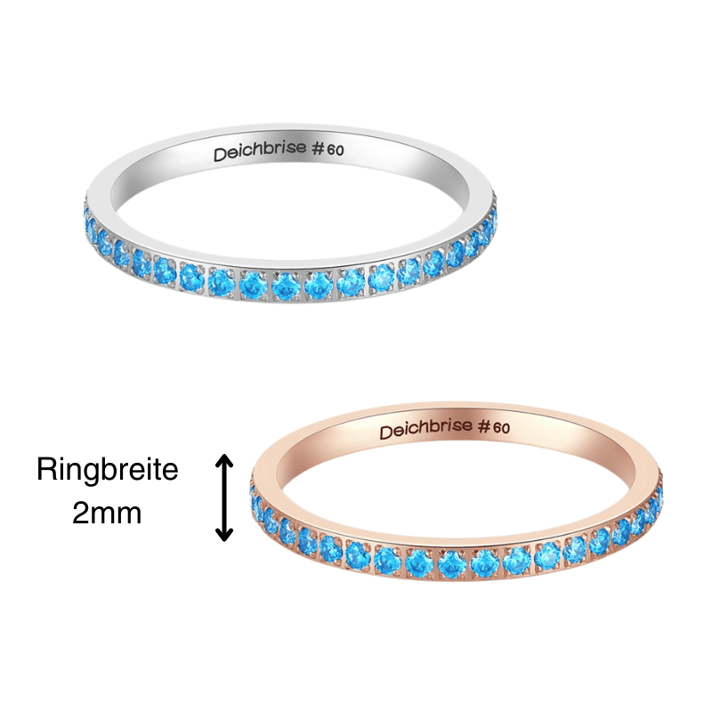 Ring Bling Bling (türkis) aus Edelstahl (Stapelring)