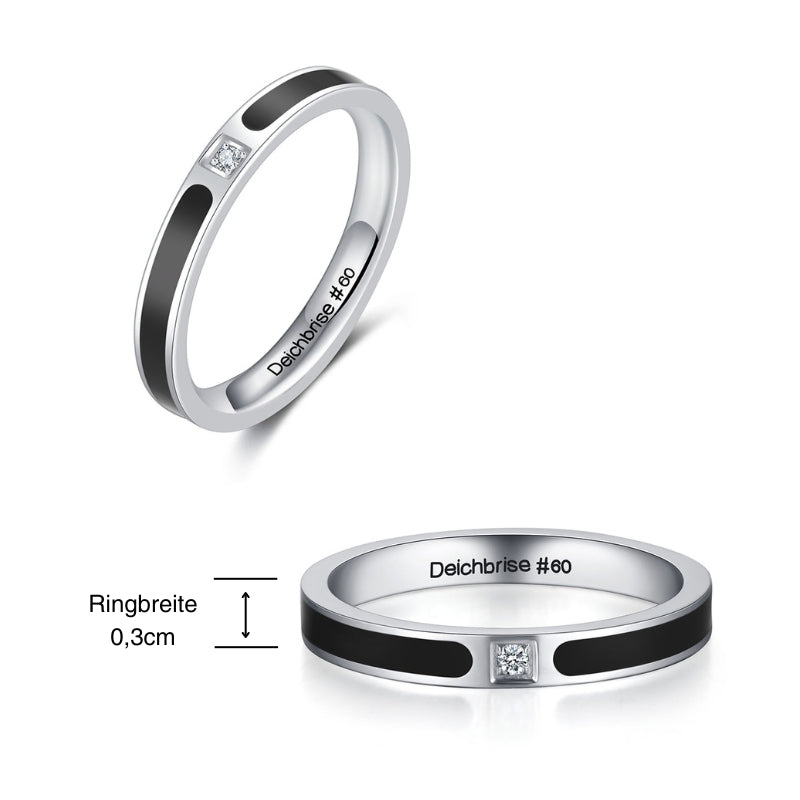 Ring aus Edelstahl mit Stein (Stapelring)