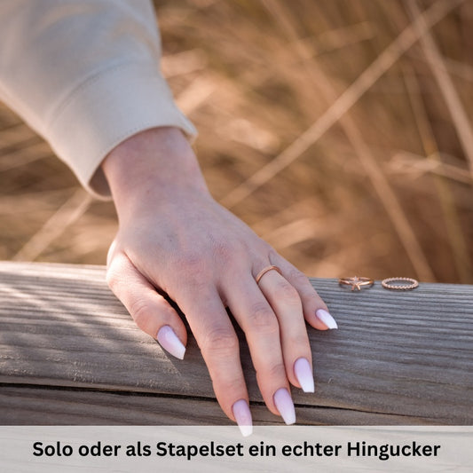 Ring sandgestrahlt 2mm aus Edelstahl (Stapelring)