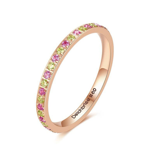 Ring Bling Bling (neongelb-pink) aus Edelstahl (Stapelring)