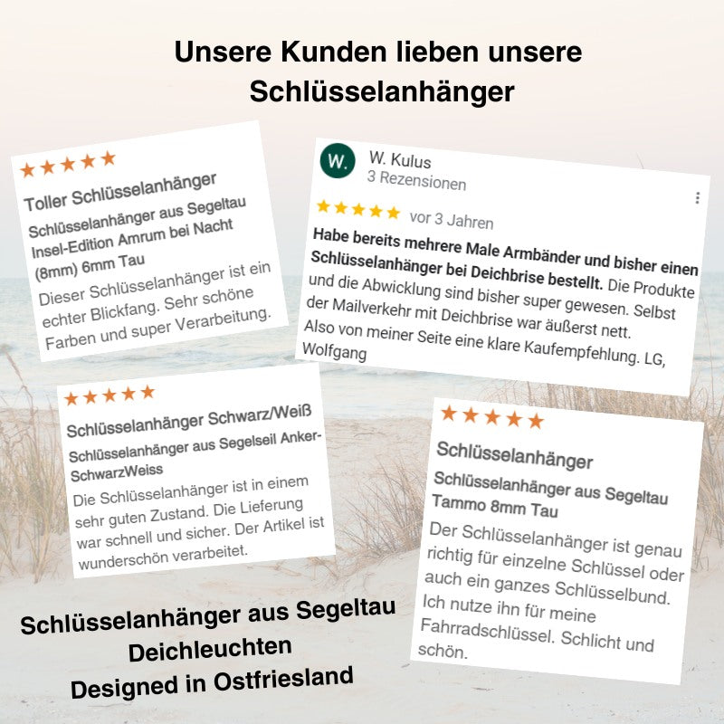 Schlüsselanhänger aus Segeltau Deichleuchten