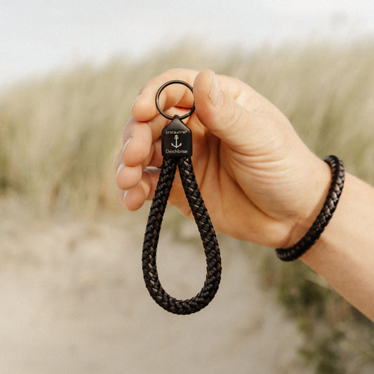 Schlüsselanhänger aus Segeltau und Leder Tamme (8mm)