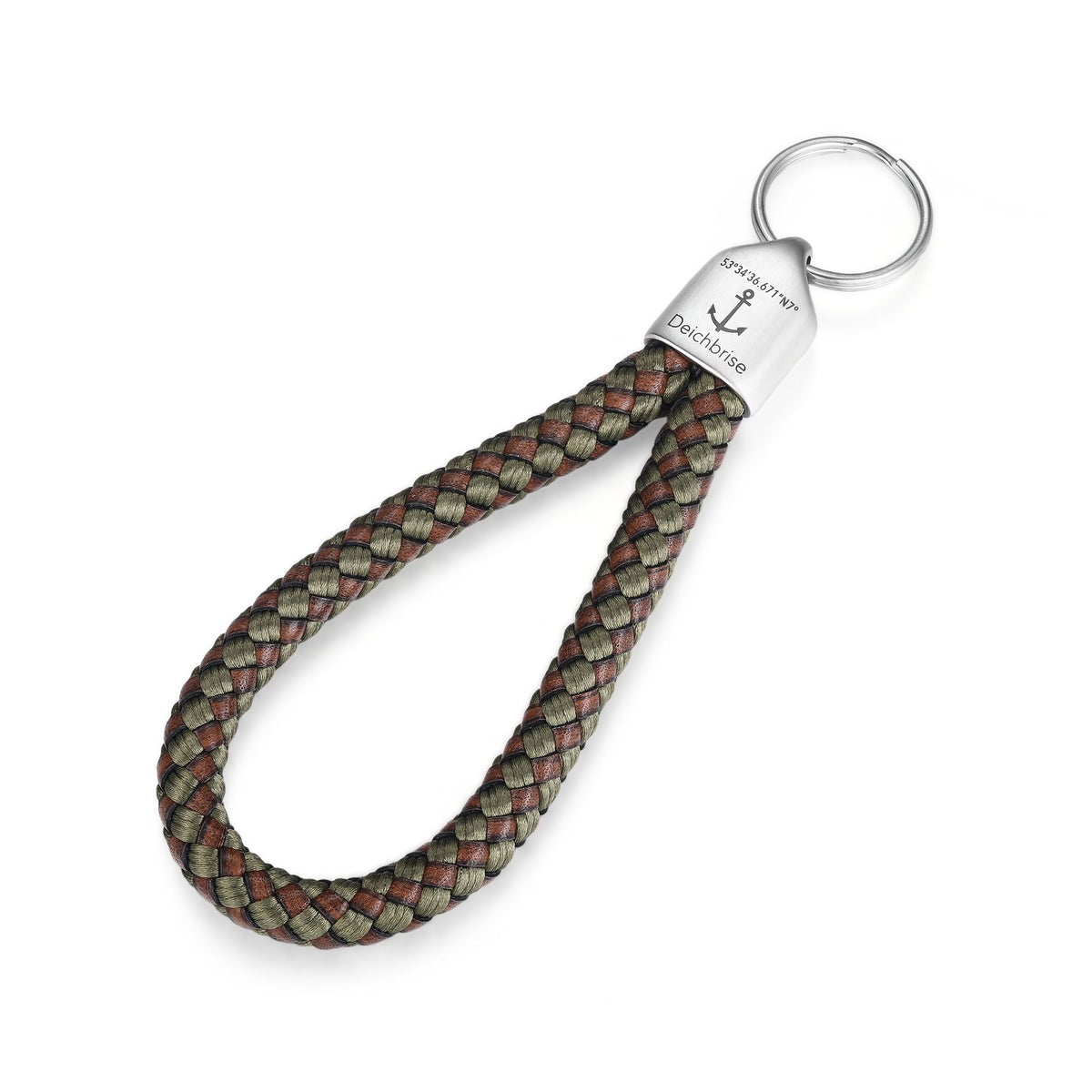 Schlüsselanhänger aus Segeltau und Leder Friesenflair (8mm)