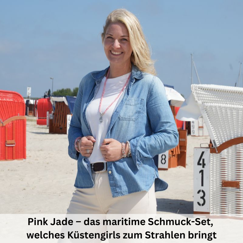 Schmuckset "Pink Jade" & "Seestern" - Kette mit Armband