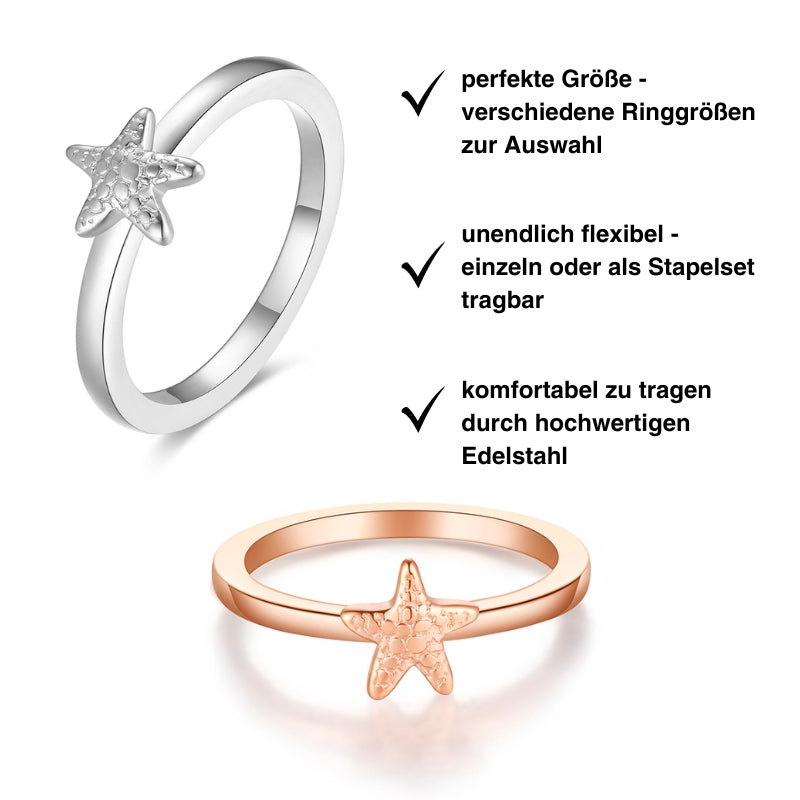 Seestern Ring aus Edelstahl (Stapelring)