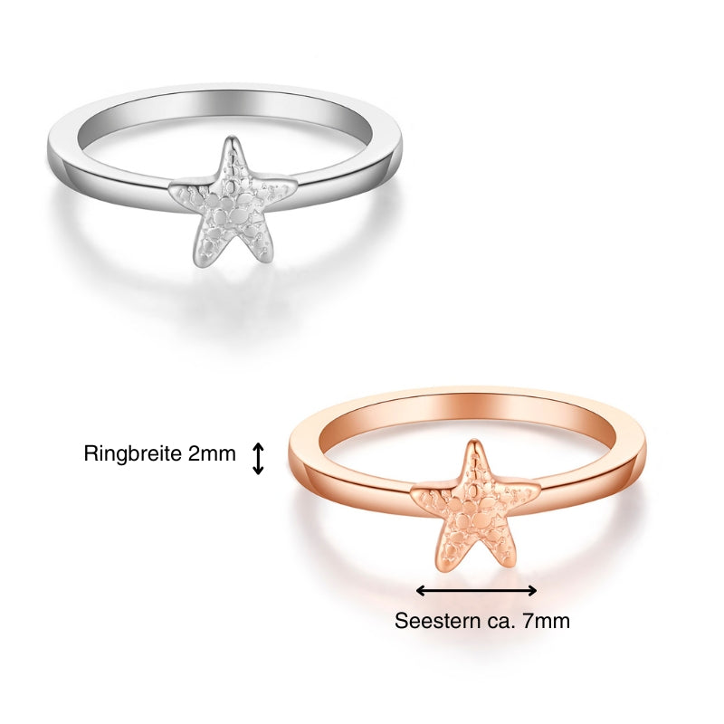 Seestern Ring aus Edelstahl (Stapelring)