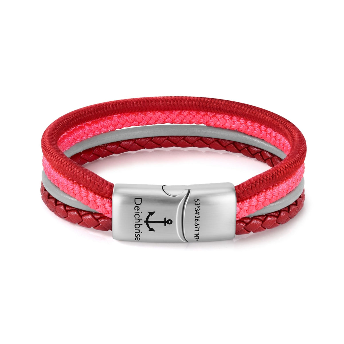 Segelseil & Leder Armband Seegang (Multistrang)