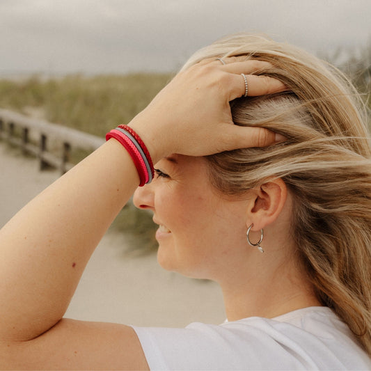 Segelseil & Leder Armband Seegang (Multistrang)