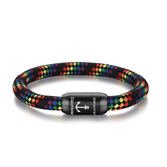 Segeltau Armband Regenbogen (8mm)