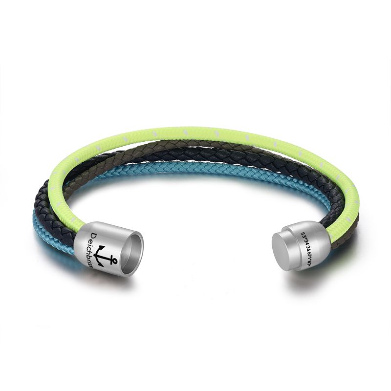 Multistrang Armband Summer Beach (Segelseil & Fibre Leder) (Veggie)