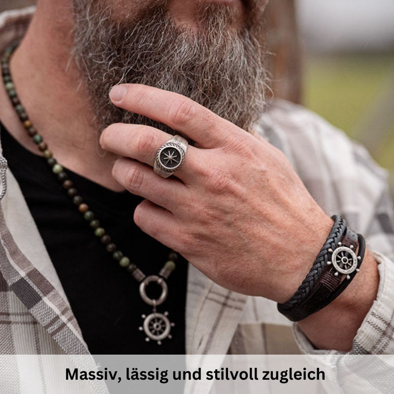 Siegelring "Kompass" aus Edelstahl