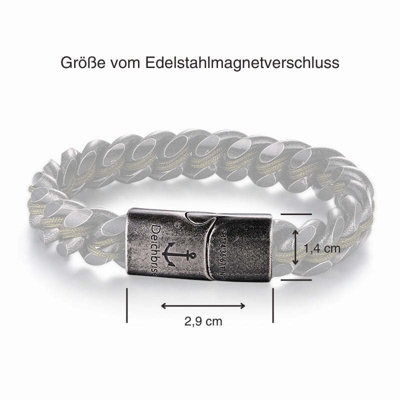 Stahltau Armband Green Sea (black-vintage)