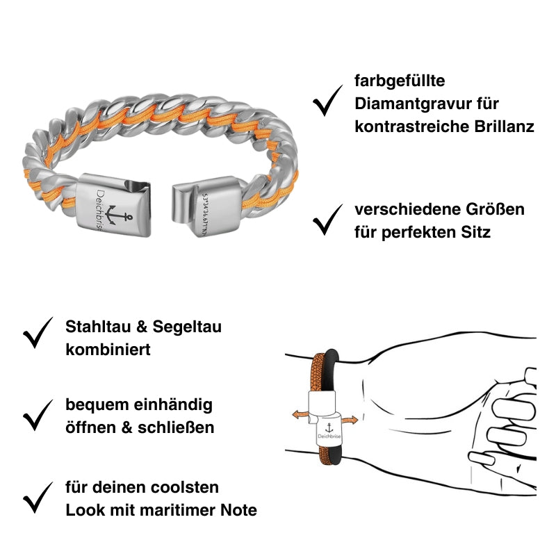 Stahltau Armband Steel Amrum (Kapitän rockt)